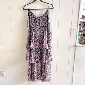 Allison New York Tiered Ruffle Floral Midi dress